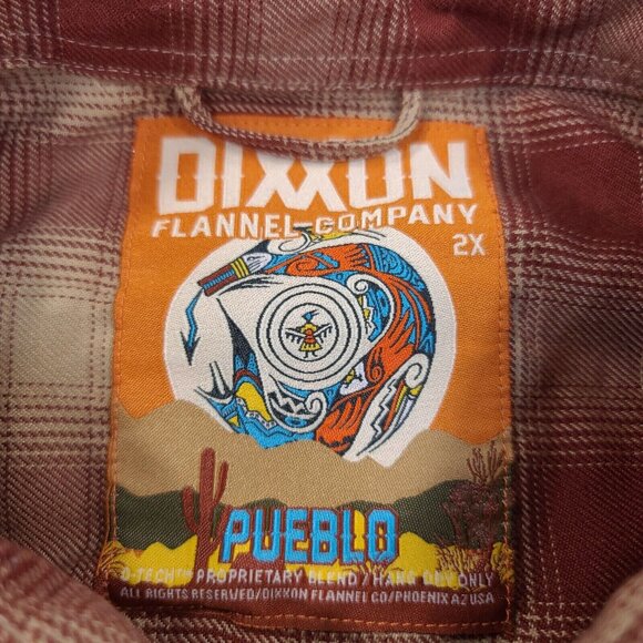 Dixxon Womens Pueblo Flannel Shirt Size 2X Red Plaid Pearl Snap Button Top - Picture 6 of 7